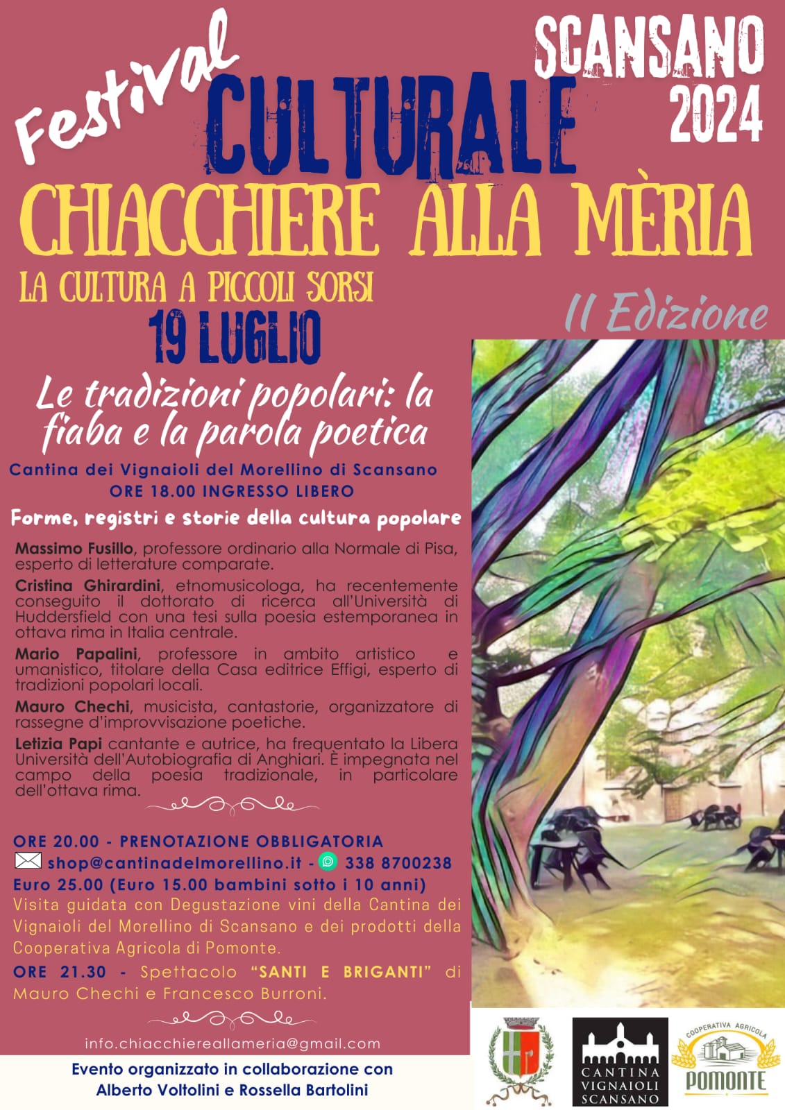 locandina del Festival Culturale Chiacchiere alla meria