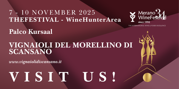 locandina con coordinate della cantina al Merano Wine Festival presso il Palco Kursaal
